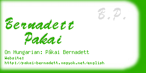 bernadett pakai business card